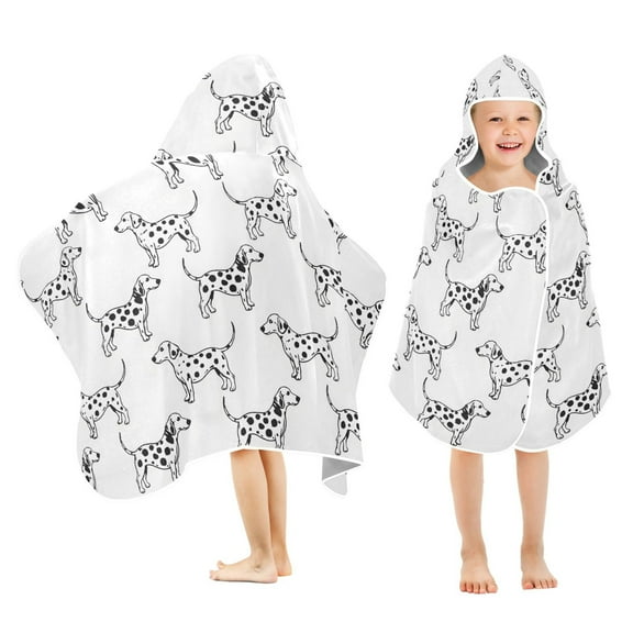 joogoo Dalmatian Dogs Kids Hooded Beach Towel Baby Bath Towel 23.5"x50"