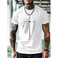 thumbnail image 1 of Love Heart Graphic Print Men's Creative Top, Casual Short Sleeve Crew Neck T-shirt, Men's Clothing For Summer Outdoor Tee For Adult, Men, Women, Teen, Teenager, Adolescent,Youth, 1 of 6