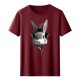 thumbnail image 4 of Tops de Cuello Alto para las Mujeres Amante Impreso Camiseta Cuello Redondo Manga Corta, Poliéster Spandex, 4 of 7