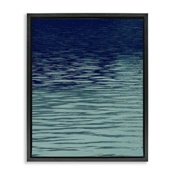 Stupell Industries Ocean Ripples Gradient Landscape & Nature Painting Black Floater Framed Canvas Art Print Wall Art, 17 x 21
