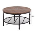 thumbnail image 2 of Zimtown Table Basse pour Salon 2 Niveaux Vintage Table Basse Ronde Grain Noir, 2 of 6