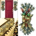 thumbnail image 2 of Nvzi-a 1pcs Cordless Stairway Trim,Christmas Swag Wreath Hanging Teardrop Swag Staircase Swag Holiday Xmas Decoration,I, 2 of 3