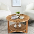 Chicgrowth Farmhouse Coffee Table with 2-Tier Storage, Handcrafted ...