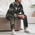 thumbnail image 5 of Wukai Wolf With Basketball Men's Long-Sleeve Pajama Set - Comfortable Sleepwear with Button-Down Shirt and Pants-Large, 5 of 6