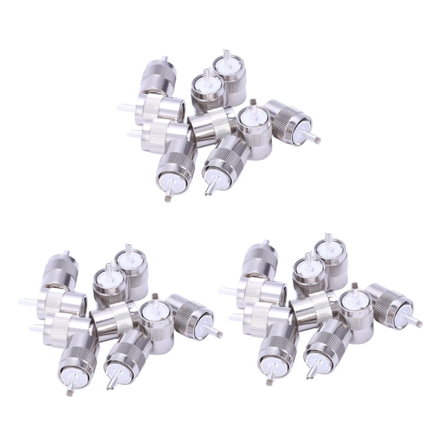 30 Piezas Conector UHF Macho PL259 Enchufe Soldadura RG8 RG213 LMR400 7D-FB Cable Plata
