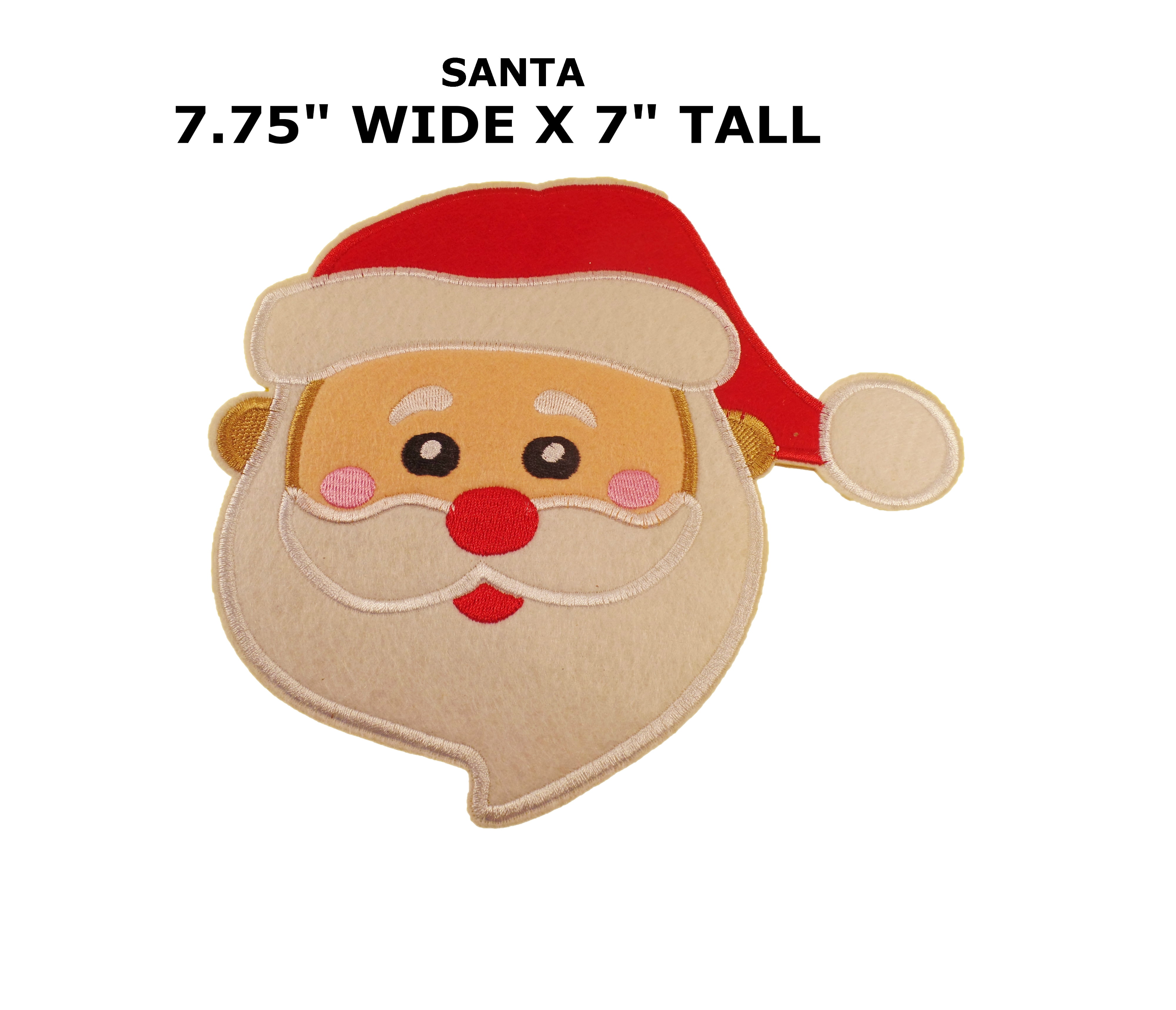 Christmas Santa Claus Face Embroidery Stick On Patch 2 Pack 