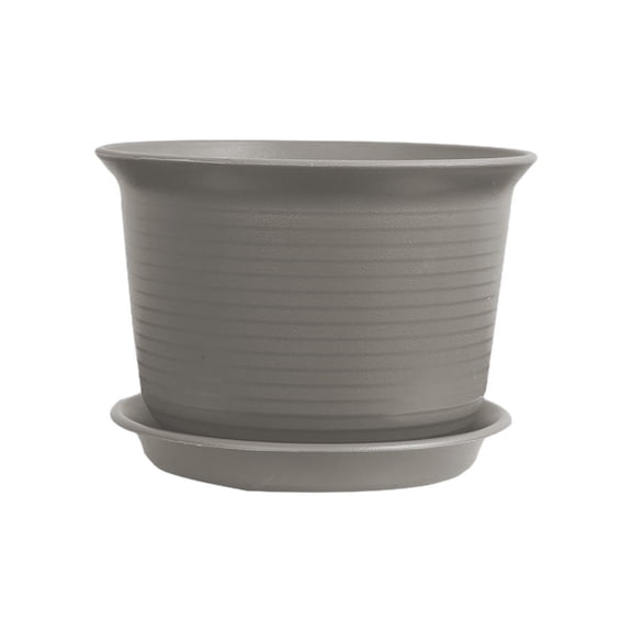Thickened Plastic Flower Pot with Tray Indoor Outdoor Planting Pots Durable Garden Planter for Porch Lawn Yard Patio Decor