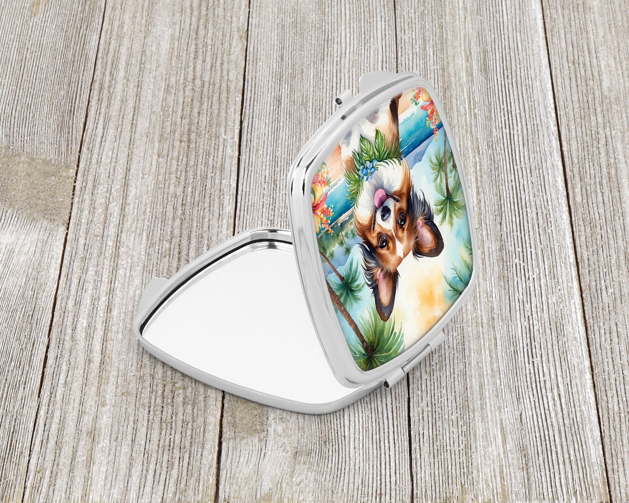 Papillon Luau Compact Mirror 2.75 in x 3 in
