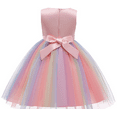 thumbnail image 3 of HAWEE Flower Girls Sequin Dress Rainbow Tutu Birthday Party Princess Dress Pageant Gown for Age 3-10 Years Old, 3 of 4