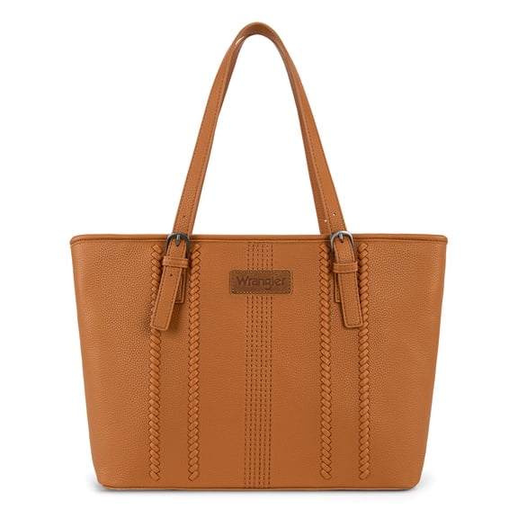 Wrangler Woven Tote Bag for Women Top Handle Satchel Handbag, Brown