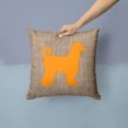 thumbnail image 2 of Carolines Treasures BB1066-BL-OR-PW1414 Afghan Hound Burlap and Orange   Canvas Fabric Decorative Pillow BB1066 14Hx14W, 2 of 4
