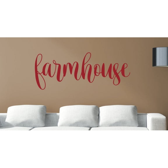 Home Decor Kitchen Wall Art Farmhouse Letters Decal Art Quote Stickers Opt2 33x11-Inch Red