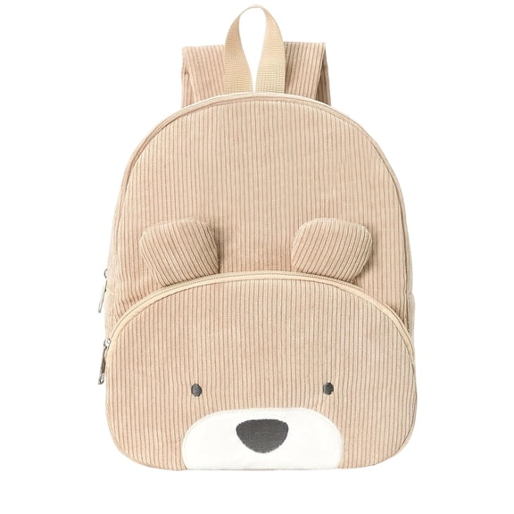 Corduroy School Backpack for Students,Large Capacity Cartoon Bookbag and Casual Daypack for Campus,Classes,Commuting,Weekend Outings and Everyday Travel,B