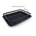 thumbnail image 2 of cheefull Air Fryer Baskets for Oven, Stainless Steel Oven Air Fryer Basket, Crisper Tray Air Fryer Accessories Pans for Oven, Bakeware Sets Oven Rack Black, 2 of 4