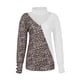 thumbnail image 3 of Pntutb Mujeres Fashoin Imprimir Patchwork Mangas Largas Cuello Alto Suéter Tejer top Pntutb Pntutb-220, 3 of 5