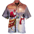 thumbnail image 1 of Camisas hawaianas con estampado 3D de Papá Noel de Navidad para hombre, camisetas informales de manga corta/larga con solapa y un solo pecho, ropa de vacaciones de Año Nuevo, 1 of 4