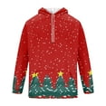 thumbnail image 4 of Men's Pullover Hoodie with Drawstring Hood and Snowflake Geometric Pattern All Over Print Casual Loose Fit Sweatshirt Vermilion M, 4 of 4