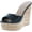 Black Pu, variant on Women's Clear Band Platform Wedge Slide