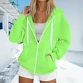 thumbnail image 4 of Gibobby Womens Zip Up Hoodies Oversized Long Sleeve Sweatshirts Fall Fashion Jackets Winter Clothes with Pockets Fall Winter Coat(XL,Light Green), 4 of 5