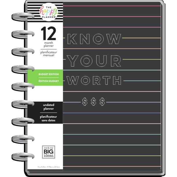 The Happy Planner® Know Your Worth Budget 12 Month Undated Planner