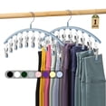 thumbnail image 1 of Organizador de leggings Volnamal para armario con 10 clips, metal azul, 1 of 8