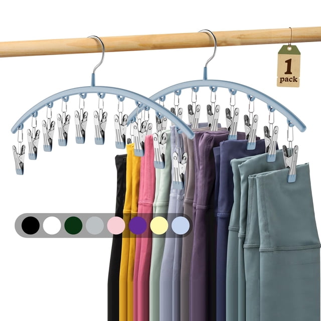 Organizador de leggings Volnamal para armario con 10 clips, metal azul