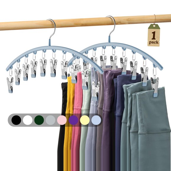 Organizador de leggings Volnamal para armario con 10 clips, metal azul