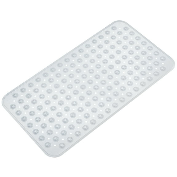 GPED BathTub Mat, Non-Slip Bath Mat, Machine Washable Shower Mat for Bathtub Floor Liner Mats with Suction Cups and Drain Holes, Clean and Soft on Feet, 27.6x15 Inch for Bathroom Floor, Clear