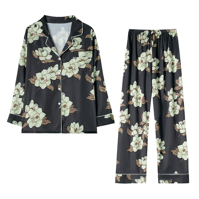 Ensembles de Pyjama pour Femmes 2 Pcs Pyjamas Imprimés Décontractés pour la Maison