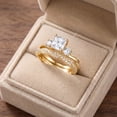 thumbnail image 3 of SFTING Wedding Rings for Women 925 Sterling Silver Engagement Rings for Women1.25CT Princess Cut Promise Three Stones Yellow Anniversary Size 6, 3 of 5