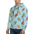 thumbnail image 3 of Wukai Modern Ice Cream Print Men Hoodies Fleece Sweatshirts Long Sleeve Sweaters Pullover Fall Outfits Winter Clothes-X-Large, 3 of 7