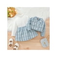 thumbnail image 2 of Sedceaty 2Pcs Baby Girl Party Outfit, Plaid Long Sleeve Buttons Outwear + Patchwork Mock Neck Dress Set for Toddler Girls, 3-24 Months, 2 of 9