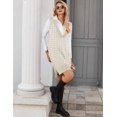 thumbnail image 5 of Zeagoo Women's Sweater Vest Dress Oversized Sleeveless V-Neck Casual Pullover Sweater Fall Winter Knit Slit Short Dress, 5 of 6
