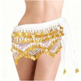 thumbnail image 2 of HBBIKVI Women's Gold Coin Fringe Belly Dance Wrap Mini Skirt with Adjustable Tie for Festival and Party Performance, 2 of 3