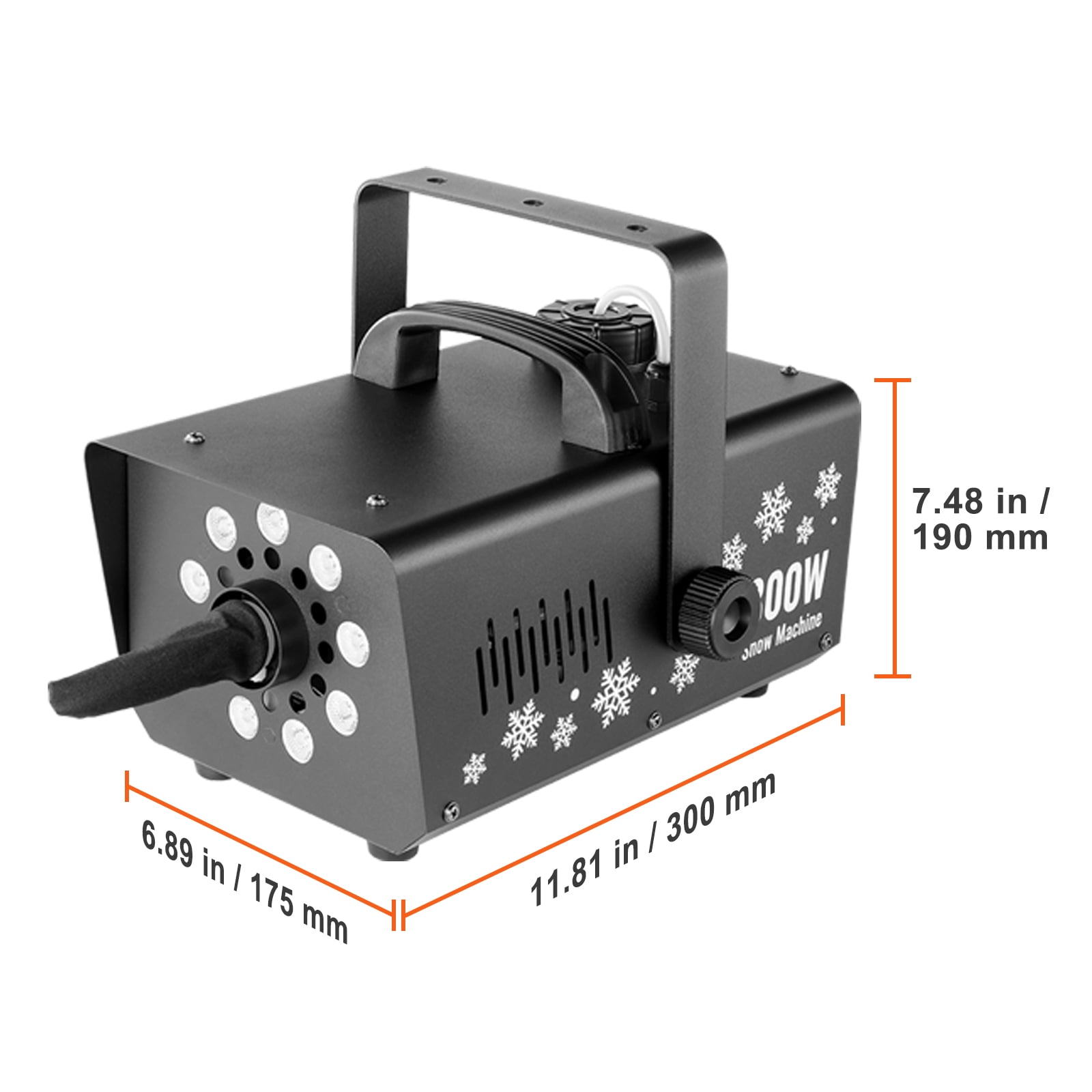 KFFKFF Snow Creator, 800W, Versatile Mounting Snow Generator with LED Illumination & 1L Capacity, Wireless Remote Snowflake Producer, Efficient Synthetic Snow Device for Holiday Gatherings, Weddings