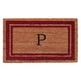 thumbnail image 1 of Calloway Mills 152992436P 24 x 36 in. Burgundy Border Monogram Rectangular Doormat, Natural - Letter P, 1 of 1