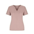 thumbnail image 6 of UPPADA Summer Saving Womens Summer Tops Under $5 Short Sleeve V-Neck Shirts Solid Color Ribbed Blouses Dressy Casual Pullovers,Cute Summer Tops for Women Plus Size, 6 of 6