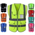 thumbnail image 4 of TOPTIE 8 Pockets High Visibility Safety Vest ANSI ISEA Class 2 Reflective Vest-Blue-4XL, 4 of 7