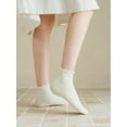 thumbnail image 6 of Flydo Ruffle Socks Women Cotton Socks Cute White Socks for Women Girls Lettuce Edge Socks Women Frilly Low Socks 5-10 Pack, 6 of 8