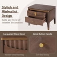 thumbnail image 6 of Christopher Knight Home 2-Drawer Nightstand, Bedside Table with Gold Metal Button Handles, Brown, 6 of 11