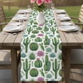 thumbnail image 4 of Cactus Summer Table Runner 90 Inches, Watercolor Tropical Botanical White Bed Runner Dresser Scarves Tabletop for Indoor Outdoor Parties/Ceremony/Banquet, 13" x 90", 4 of 9