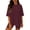 Wine women striped shorts set a1, variant on Cagogo Women Striped 2 Piece Shorts Set Casual Summer Outfits Loose Round Neck Short Sleeve Tshirt Matching Lounge Sets Tracksuits Travel Airport Clothes, Wine M