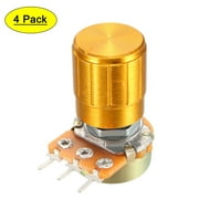 Uxcell 4packs Variable Resistors Single Turn Rotary Carbon Film Taper Potentiometer