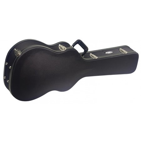 Deluxe Acoustic Guitar Case - Stagg GCX-W BK Deluxe Hard Case for Western/Dreadnought Acoustic Guitars - Vintage Style Black Tweed
