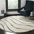 thumbnail image 3 of SAFAVIEH Florida Tabitha Geometric Waves Shag Area Rug, Cream/Blue, 8' x 10', 3 of 11