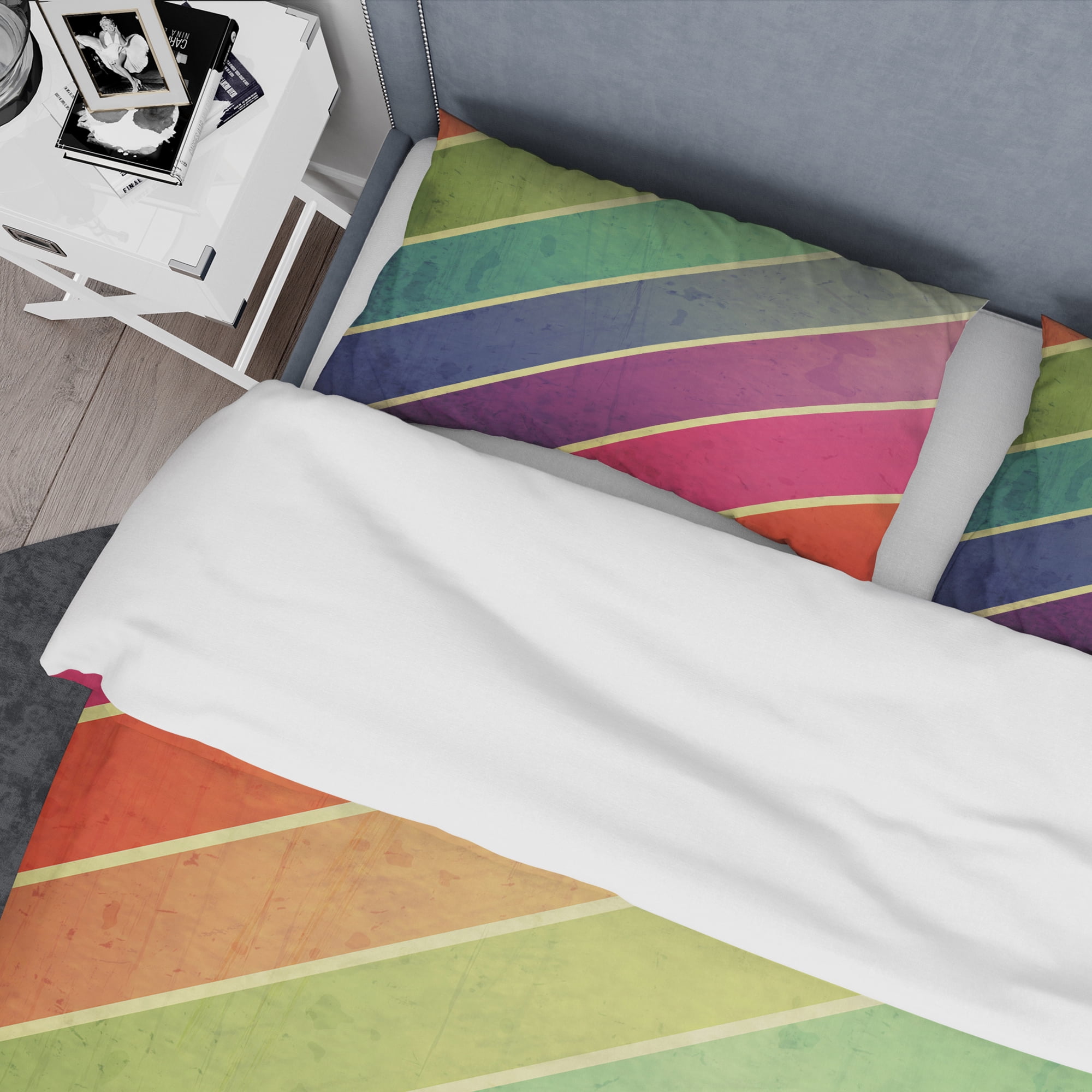 Designart 'Geometrical Retro Design IV' Mid-Century Modern Duvet Cover Set