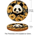 thumbnail image 3 of Panda 6PCS Round Microfiber Leather Coasters, 11x11 cm/4.3x4.3 in, Stylish Drink Mats for Home and Office, Absorbent and Beverage Coasters, 3 of 6
