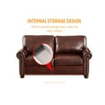 thumbnail image 6 of Living Room With Storage - 1+2+3 Sectional In Burgundy Faux Leather Robust Solid Wood & Metal Frame Cozy High Elastic Sponge Cushions Easy 60-min Assembly Sparkling Silver Nails Ornament Removable, 6 of 6