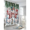 thumbnail image 3 of nqOlkjepod Christmas Snowman Shower Curtain, Waterproof Shower Curtains for Bathroom, Winter Xmas Snowflakes Cardinal Farmhouse Washable Fabric Bathtub Curtain Set Bath Decor with 12 Hooks 72"x78", 3 of 6