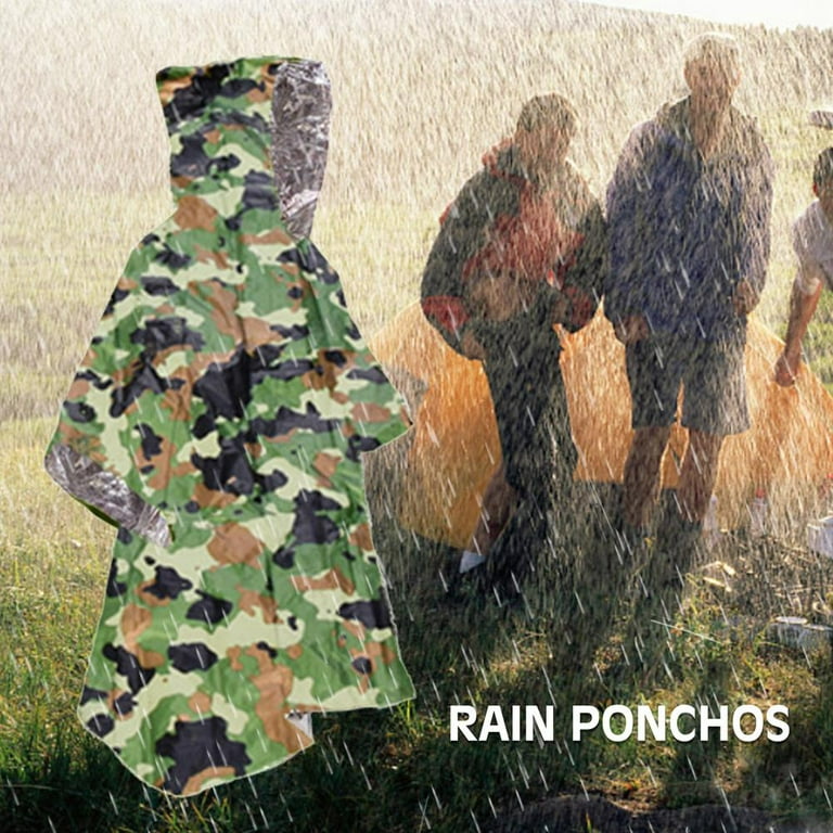 Famure Rain Poncho Emergency Blankets & Rain Poncho Hybrid Survival Gear  and Equipment Thermal Blanket Rain Ponchos for Camping Hiking Fishing  Cycling Emergency Supplies charming 